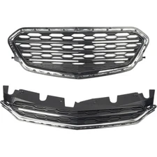 Chrome Front Bumper Grill Upper Lower Grille Kit For 2016 2017 Chevrolet Equinox
