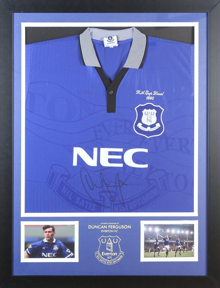 Duncan Ferguson Signed Everton Shirt Framed Display