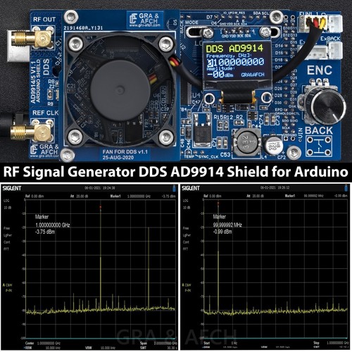 DDS AD9914 Shield Generator RF 1,4 GHz @3,5 GHz Zegar rdzeniowy Low Spurs Low Harmonics