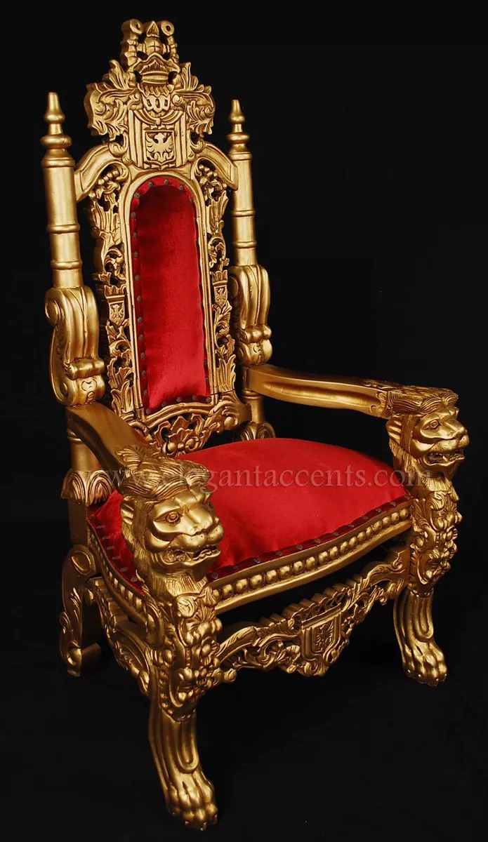 MINI Lion Throne Chair 3 Feet Tall Child or Doll Size Gold