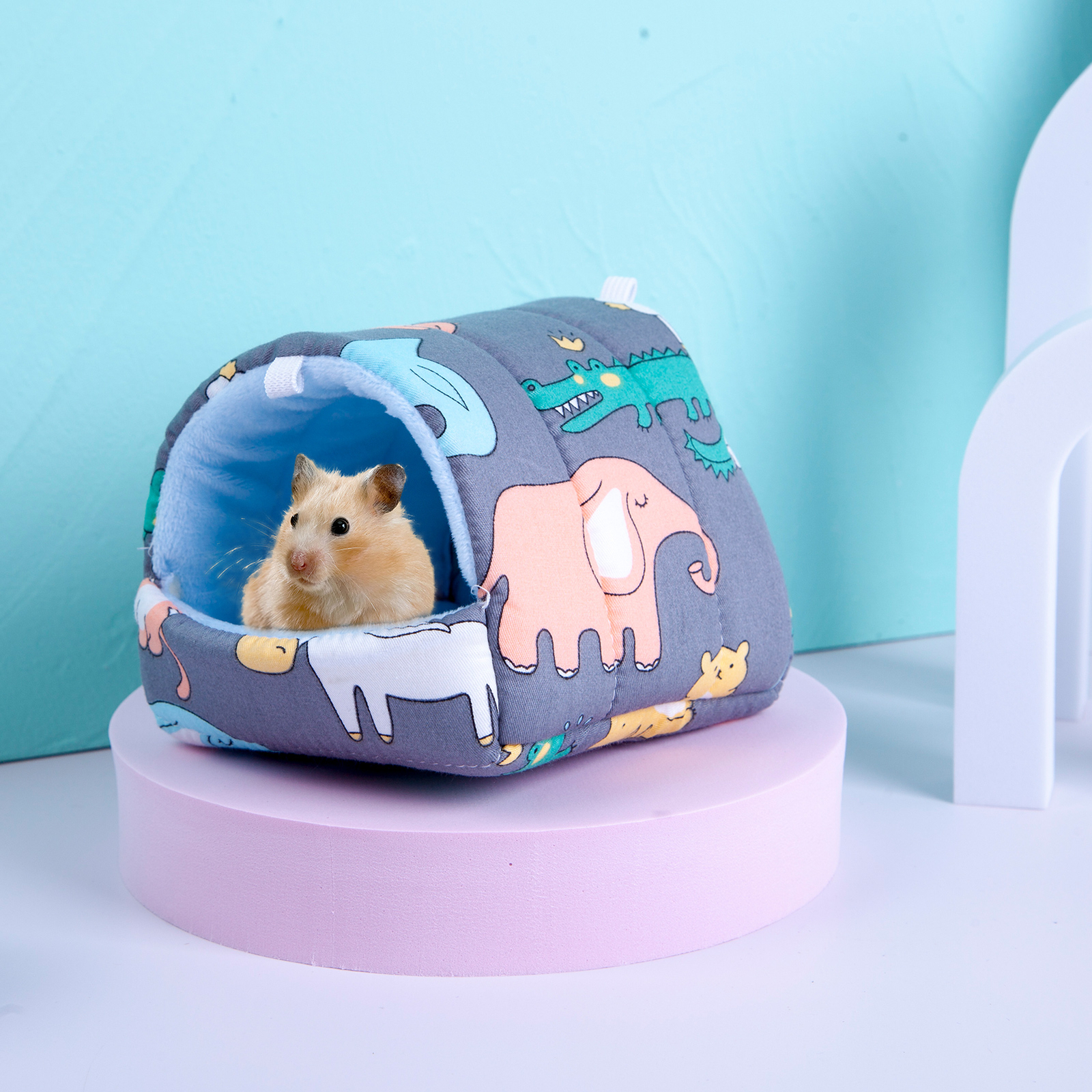 Comfortable Pet Bed Squirrel House Colorful Cartoon Pattern Hamster