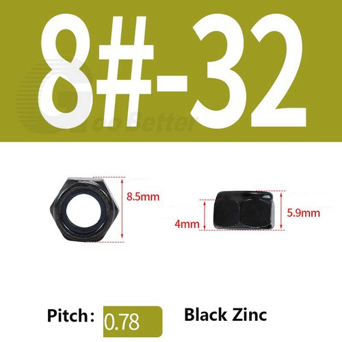 Nyloc Nuts Nylon Insert Locking Nuts zinc Plated DIN 985 UNC 4# 5# 6# 8# 10# 1/4 - Picture 9 of 20