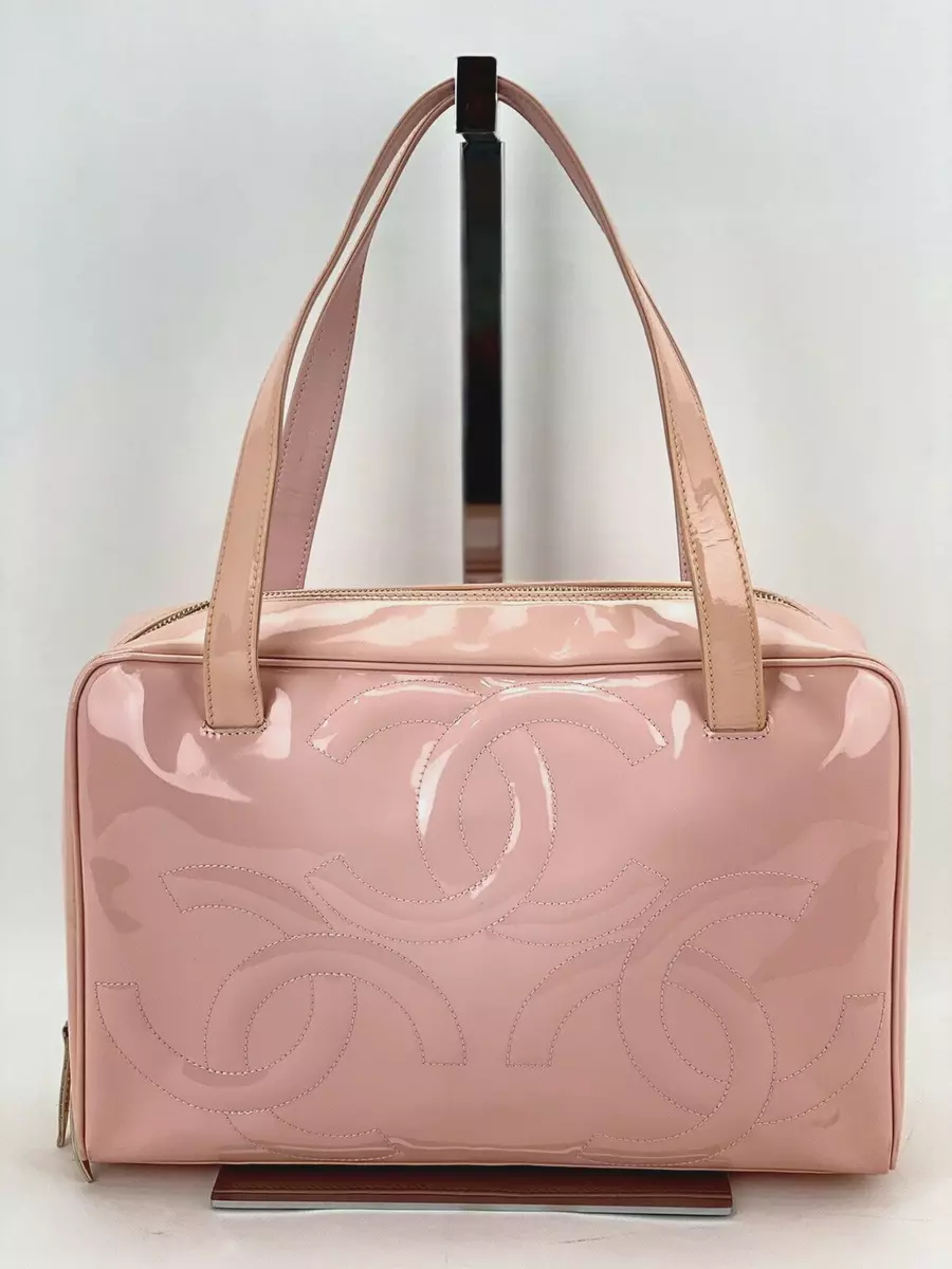 Gucci Montecarlo Crystal Glam Pink Patent Logo Medium Tote Bag