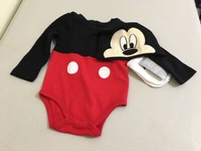 New Disney Store Mickey Mouse Costume Bodysuit Set Baby 6-9-12-18-24M