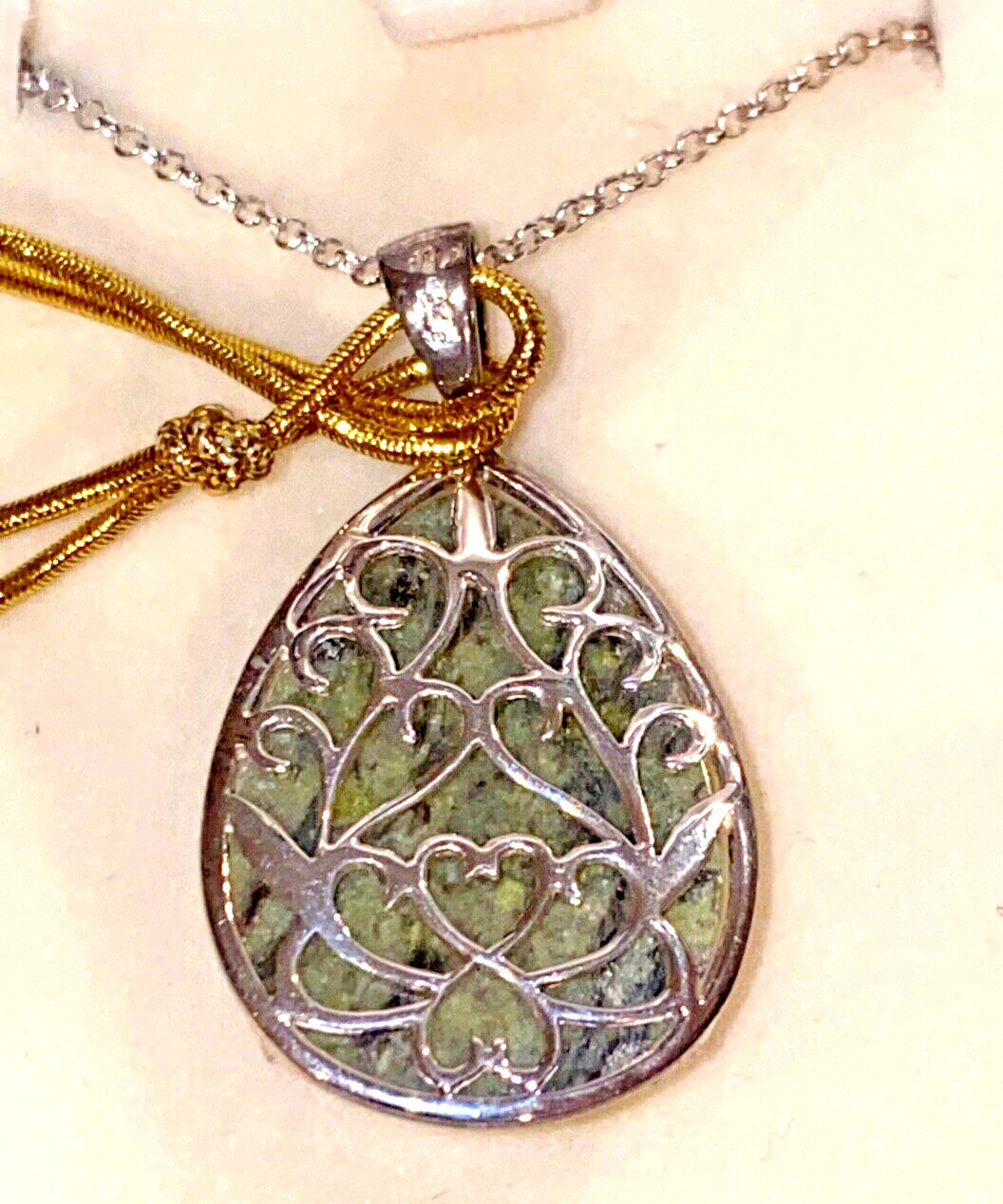 Sterling Silver Connemara Irish Marble Pendant Necklace by J.C. Walsh & Sons