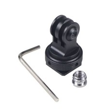 Alumin 360 Swivel Cold Shoe Adapter 1/4 3/8 Hole Base to Tripod Mount for Action