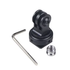 Alumin 360 Swivel Cold Shoe Adapter 1/4 3/8 Hole Base to Tripod Mount for Action