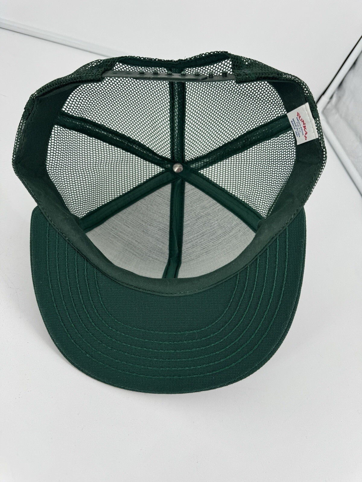 Vintage AMERI-CAN Canola Hat Green Snapback Mesh … - image 5