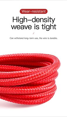 Baseus USB-A To Cafule Tough Cable Braided Cord  1m - Red