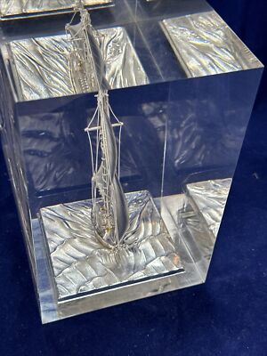 Seki Takehiko Sterling Silver 950 Yacht Hand Crafted in Lucite