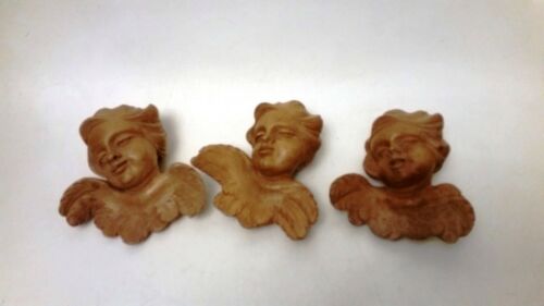 3 belles superbes figurines en bois ange putte putten trois pièces fait main  - Photo 1/12