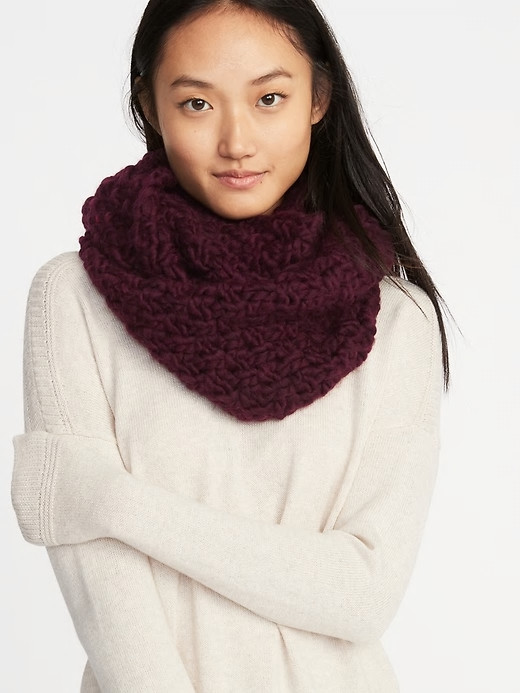 NWT старый темно-синий текстурированный шарф-бесконечность корзинчатого плетения мягкий теплый женский шарф с воротником-хомутом