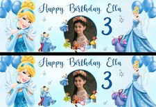 Personalised Cinderella Birthday Banner Paper Wall Art Large 840mm Disney