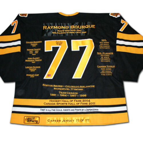 Ray Bourque Career Jersey #77 of 177 - Autographed - Boston Bruins - Afbeelding 1 van 3