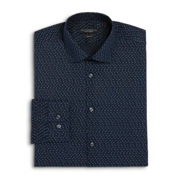 men's slim fit floral dress shirt Men's Slim Fit Floral Print Black Shirt