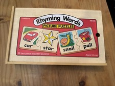 Lakeshore Learning Wooden Rhyming Words Picture Puzzle 20 2 Piece Wooden Puzzle