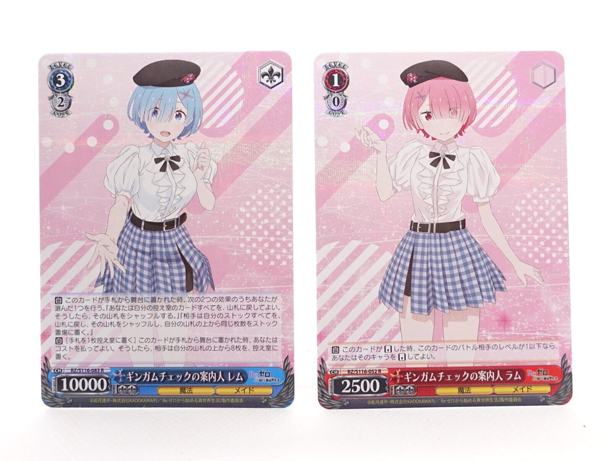 Re:Zero Vol.3 Weiss Schwarz Rem Ram RZ/S116-083 R RZ/S116-052 R