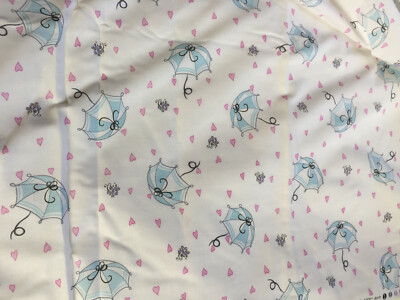 Joann Fabric Hearts and Umbrellas Cotton Fabric Yards