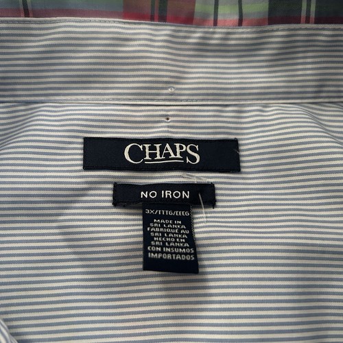Chaps Womens Shirt Sz 3XL No Iron Easy Care Slimming Fit Cotton Plaid Button Up - Imagen 5 de 9