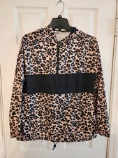 Main Strip Women's Leopard Wind Breaker / Rain Jacket Size Small