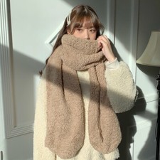Dame, Mädchen Süß Fleece Schal Lang Kette Dick Warm Plüsch Thermal Weich Winter