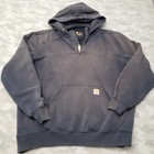Carhartt Sweatshirt Mens XL Tall Blue Hooded Pockets Long Sleeve Rain Defender