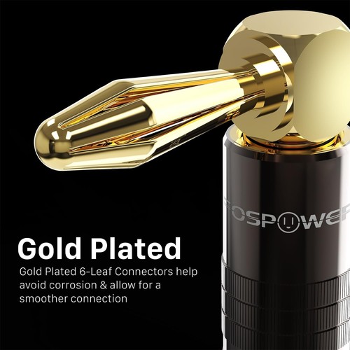 Premium Closed Screw 24K Gold Banana Plugs - 12 Pairs for Home Theater Systems - Picture 4 of 8