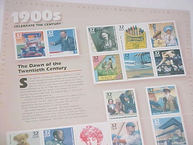NEW 1900S Celebrate The Century STAMPS The Dawn Of the Twentieth Century RARE - Image 2 of 2