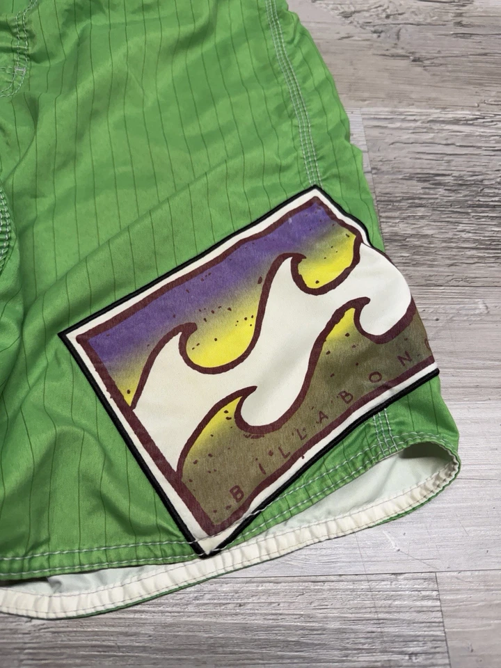 Bañador Billabong Board Shorts Vintage Para Hombre 32 Verde Y2K Cordón Foto 3 de 4