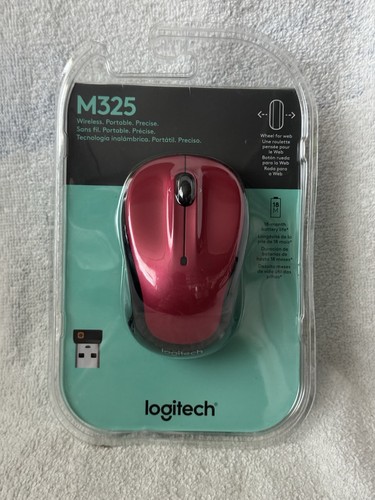 Logitech Wireless Mouse M325 Red Ultra Precise Scrolling - Brand New