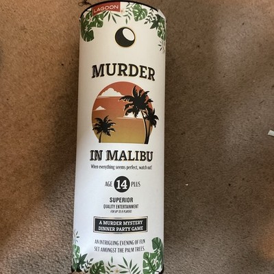 Mordkrimi Partyspiel ungelöst Familienspieleabend Tube Mord in Malibu Rum