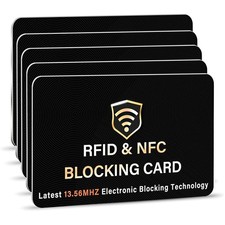 5 Pack RFID Blocking Card, One Card Protects Entire Wallet Purse, NFC Contact...
