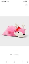 🎁🎅Pillowfort Holiday Pink Deer Weighted Plush Kids' Throw🦌 Pillow