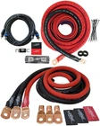 1/0 Ga AWG Amp Kit 1/0 GA Big 3 Upgrade Red Black Sky High Car Audio BUNDLE