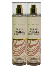 2 BATH & BODY WORKS FRESH VANILLA BLOSSOMS FINE FRAGRANCE MIST SPRAY 8 FL OZ NEW