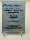 NIKOLA JOKIC 2025-26 Bowman Chrome Green Refractor Auto /99 SSP Redemption