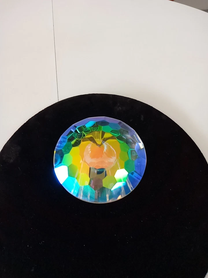 Cristal Vidrio Champiñón Efecto Prisma Transparente con Tapa Rosa 4 Pulgadas Alto Foto 2 de 4