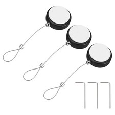 3Pcs 3.3ft Retractable Remote Control Tether Remote Cable Lock Black Rope Lock 