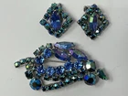 Vintage Clip-On Earrings & Brooch Set – Mid‑Century Costume Jewelry