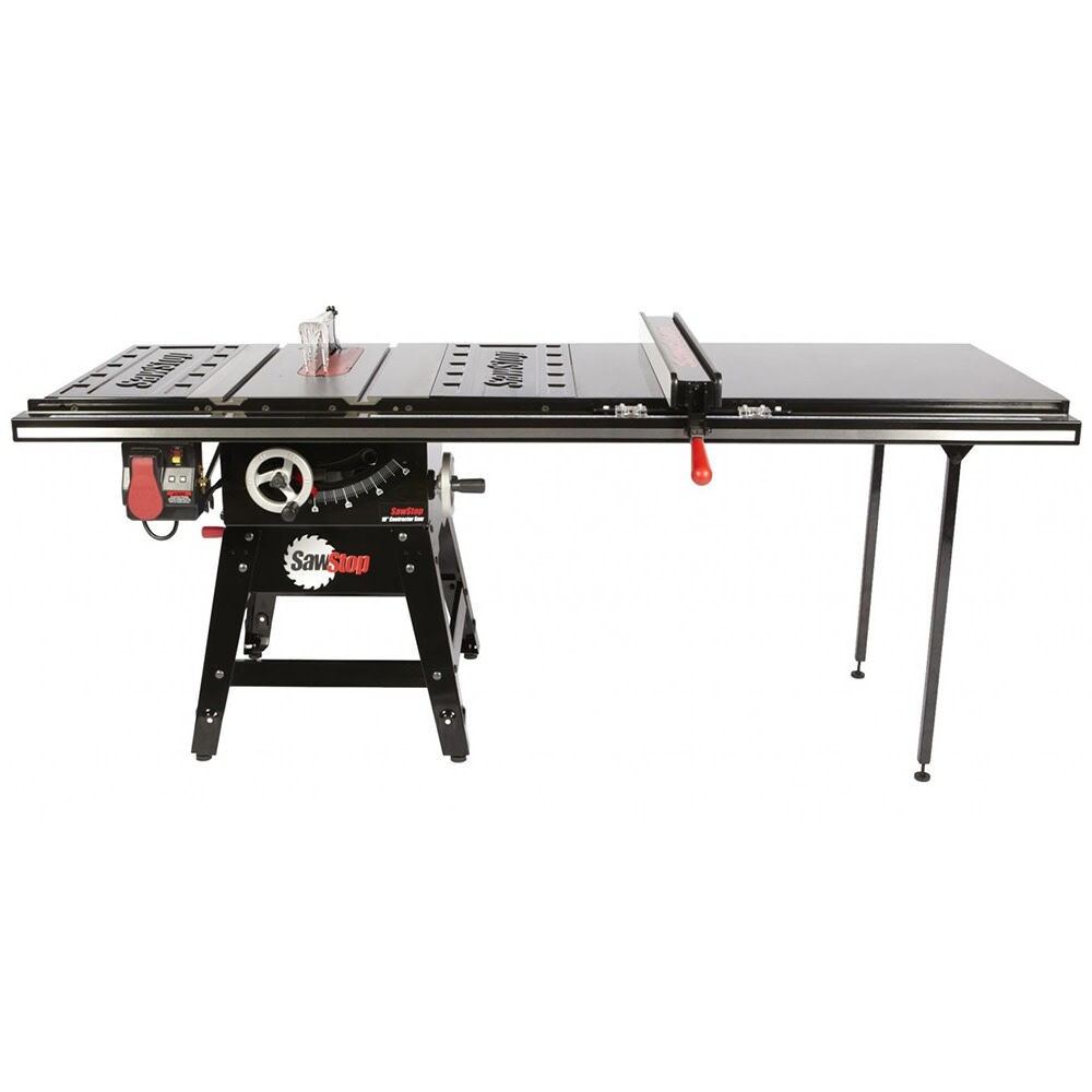 Пила Sawstop Contractors с направляющими и выдвижным столом для системы скользящего ограждения диаметром 52 дюйма