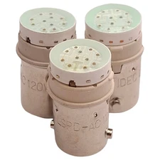 Lot of 3 Idec LSPD-AC120V Pushbutton LED Bulb, Green, 120VAC, 22mm Mount