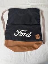 New Rare Ford Promotional Drawstrap Backpack Black And Tan By Leeds Look New Rare Ford Promotional Drawstrap Backpack Black And Tan By Leeds Look