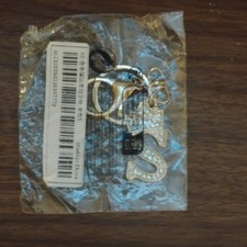 Gold S Letter Rhinestone Metal Keychain with Crown Charm Detachable Keyring