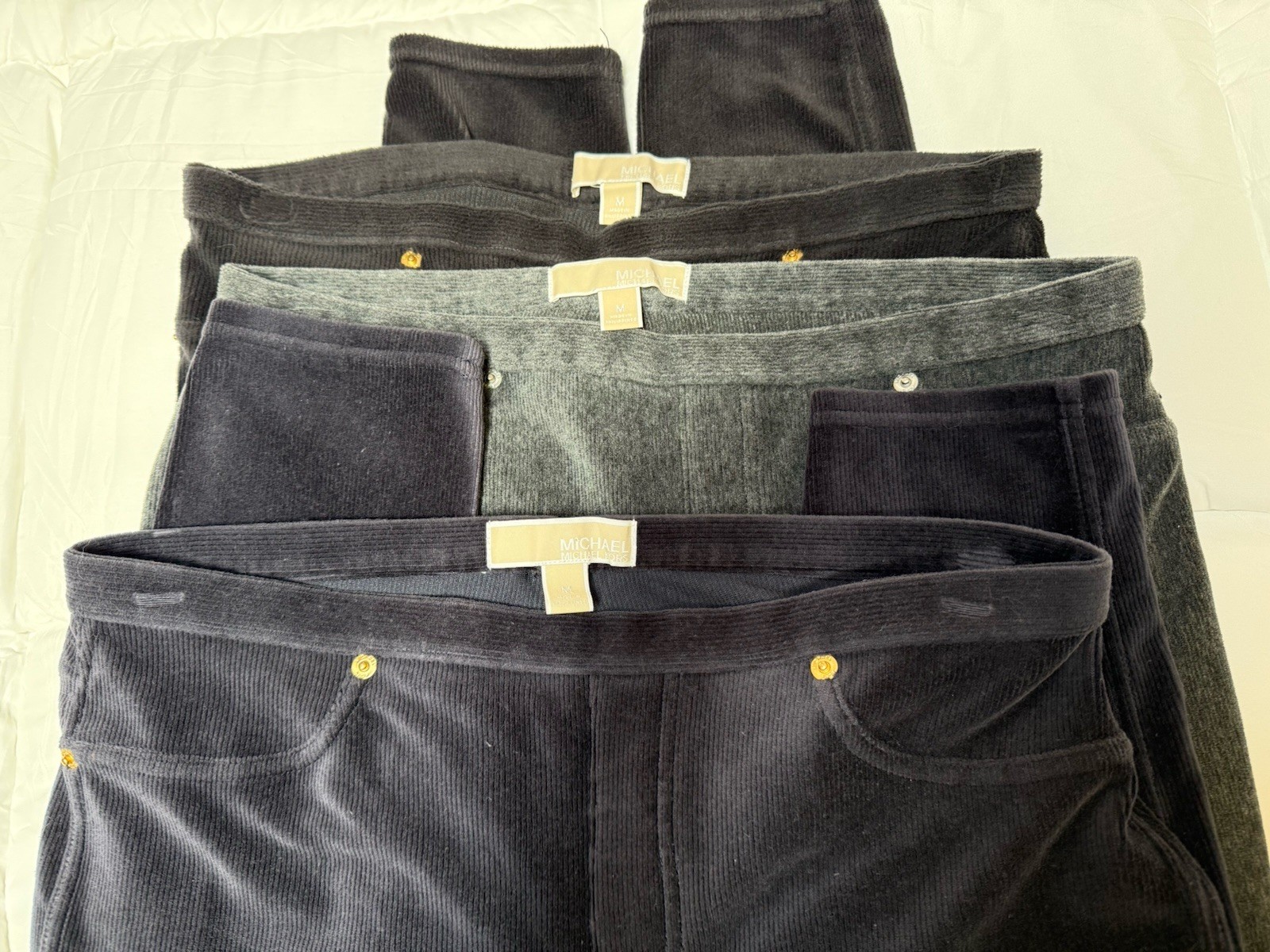 Michael Kors Lot Of 3 Pair Corduroy Leggings Size M