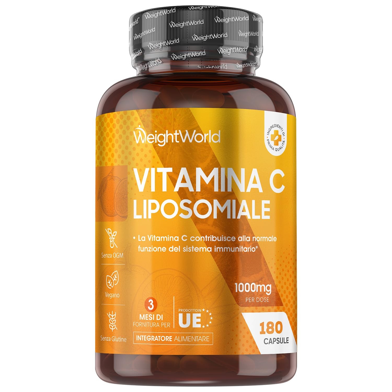 Vitamina C Liposomiale 1000mg Vegana | 180 Capsule Acido Ascorbico