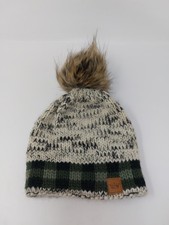 Panache Winter Knit Plaid Rim Beanie Hat Fleece Lined Cap