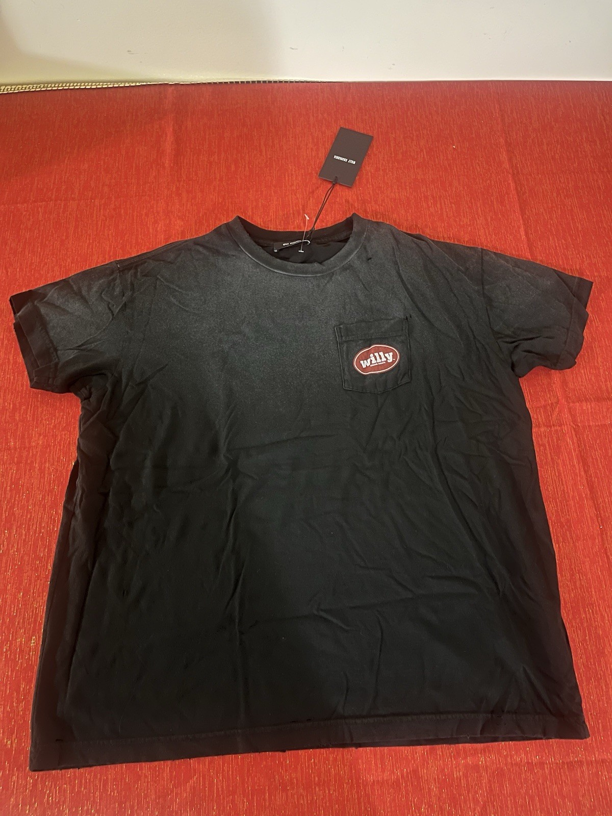 Willy Chavarria Men's Chorizo Destroyed Easy Tee Size M In Washed Black image 9