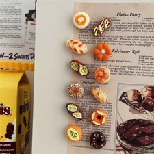 Cartoon Magnetic Refrigerator Stickers Bread Toast Resin Home Kitchen Decor