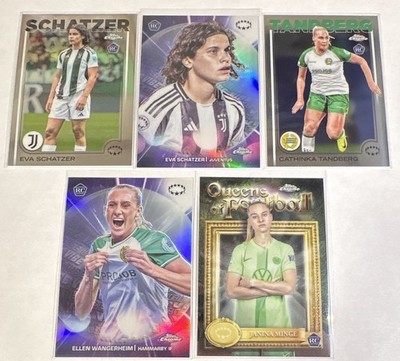 Topps Chrome 2023-24 UWCL RC 5 Card Lot Queens of Football Schatzer +More 
