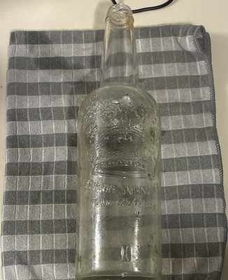 Petrus Smirnoff Clear Embossed Glass Liquor Bottle 750 ml (25.4 fl oz)